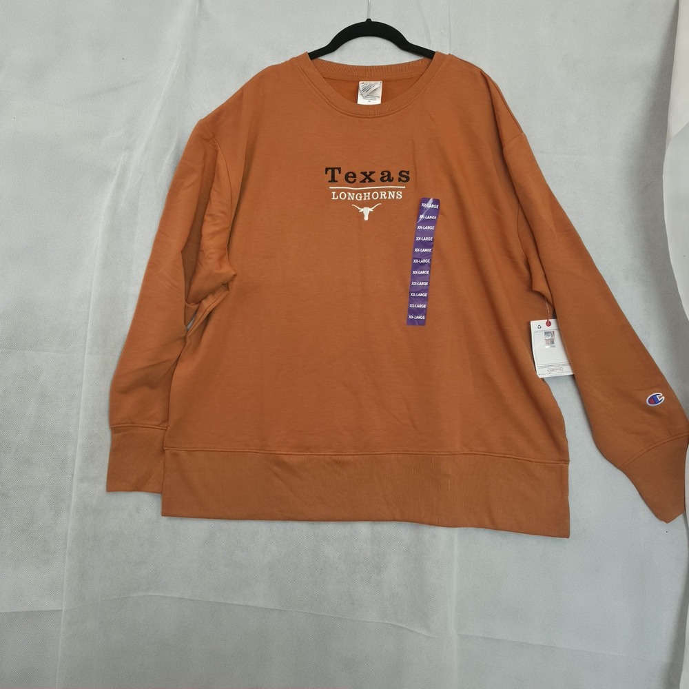 Champion Texas Longhorns Sweatshirt Womens XXL Burnt Orange Crewneck NWT
